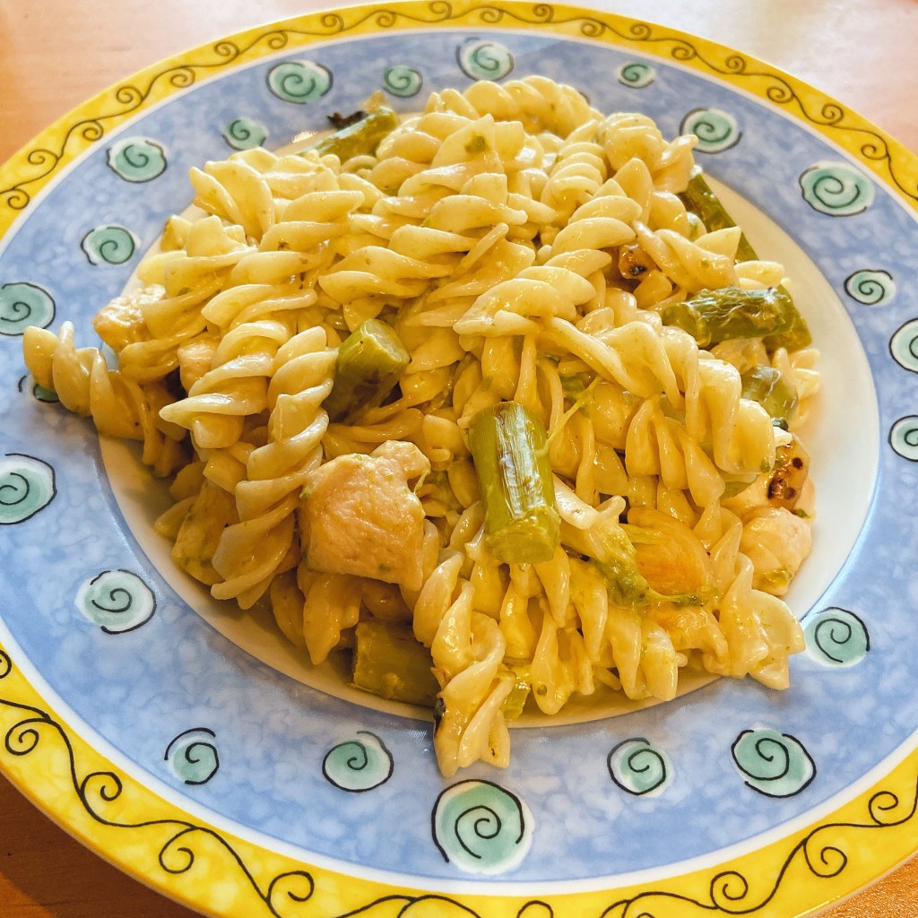 Cremige Nudeln mit grünem&nbsp;Spargel