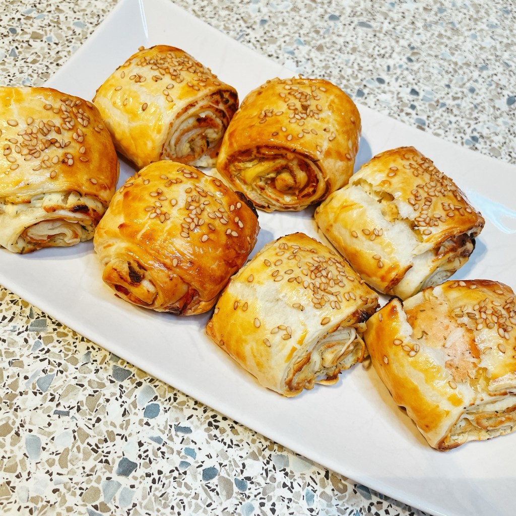 Blätterteigtaschen mit Lachs