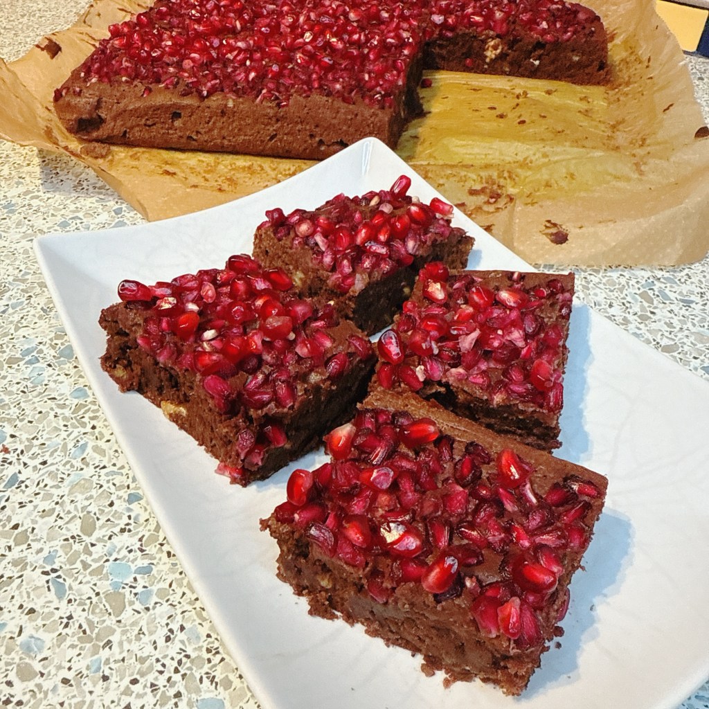 Würzige Granatapfel Brownies
